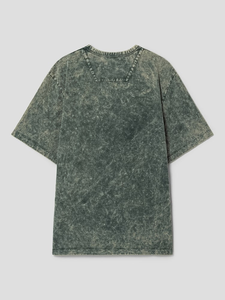 Loose Fit Garment Dyed Short Sleeve T Shirts Khaki