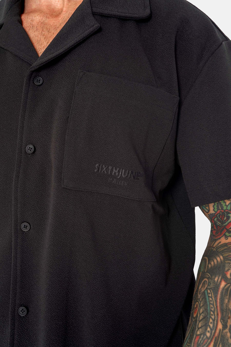 Crepe Fabric Ss Shirt 25200 Blac