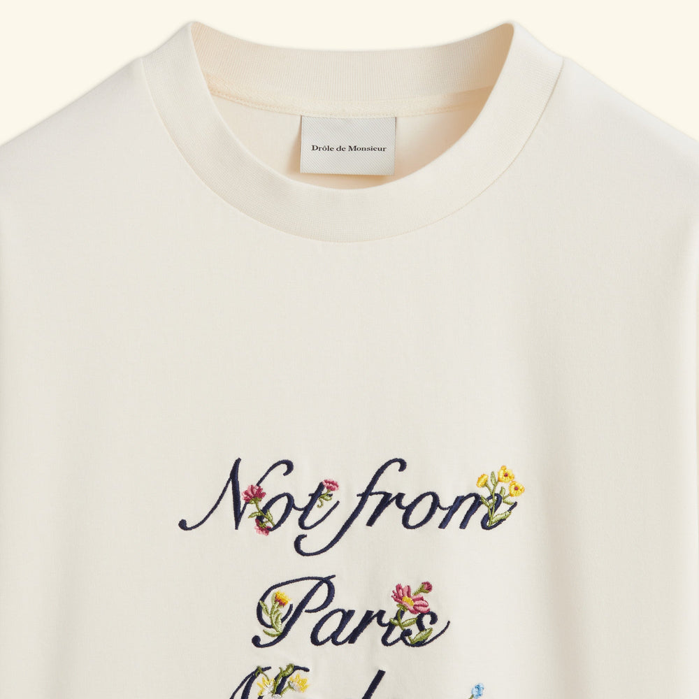 Le Tshirt Slogan a Fleurs Cream