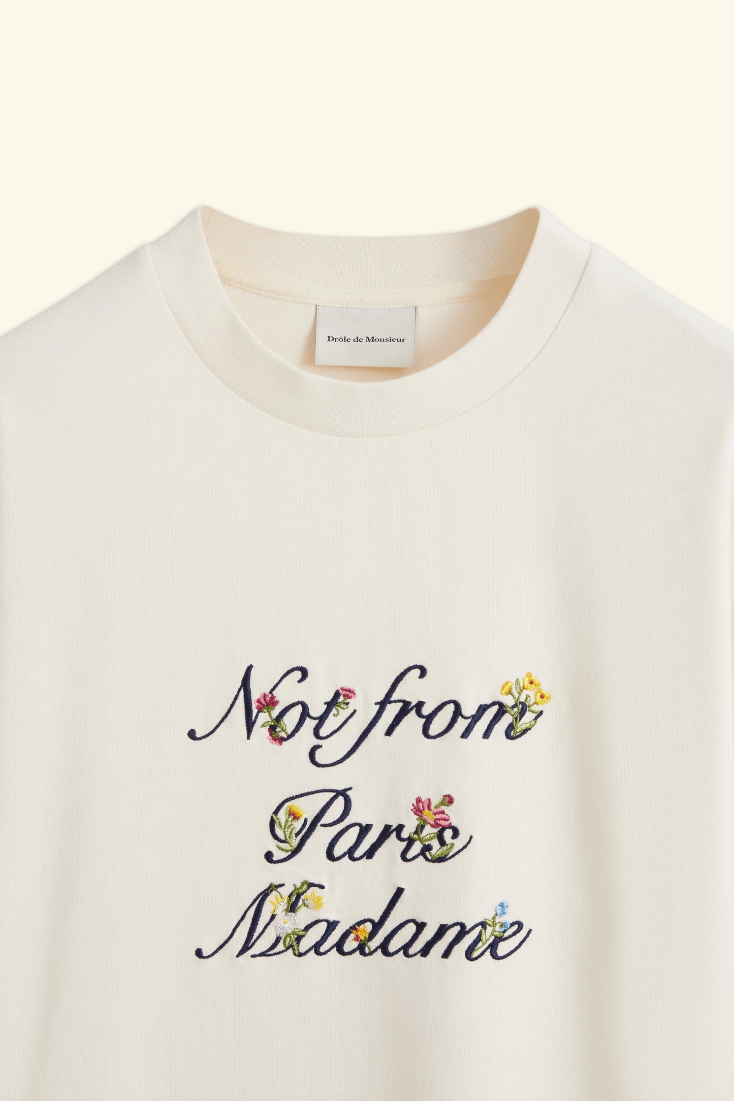 Le Tshirt Slogan a Fleurs Cream