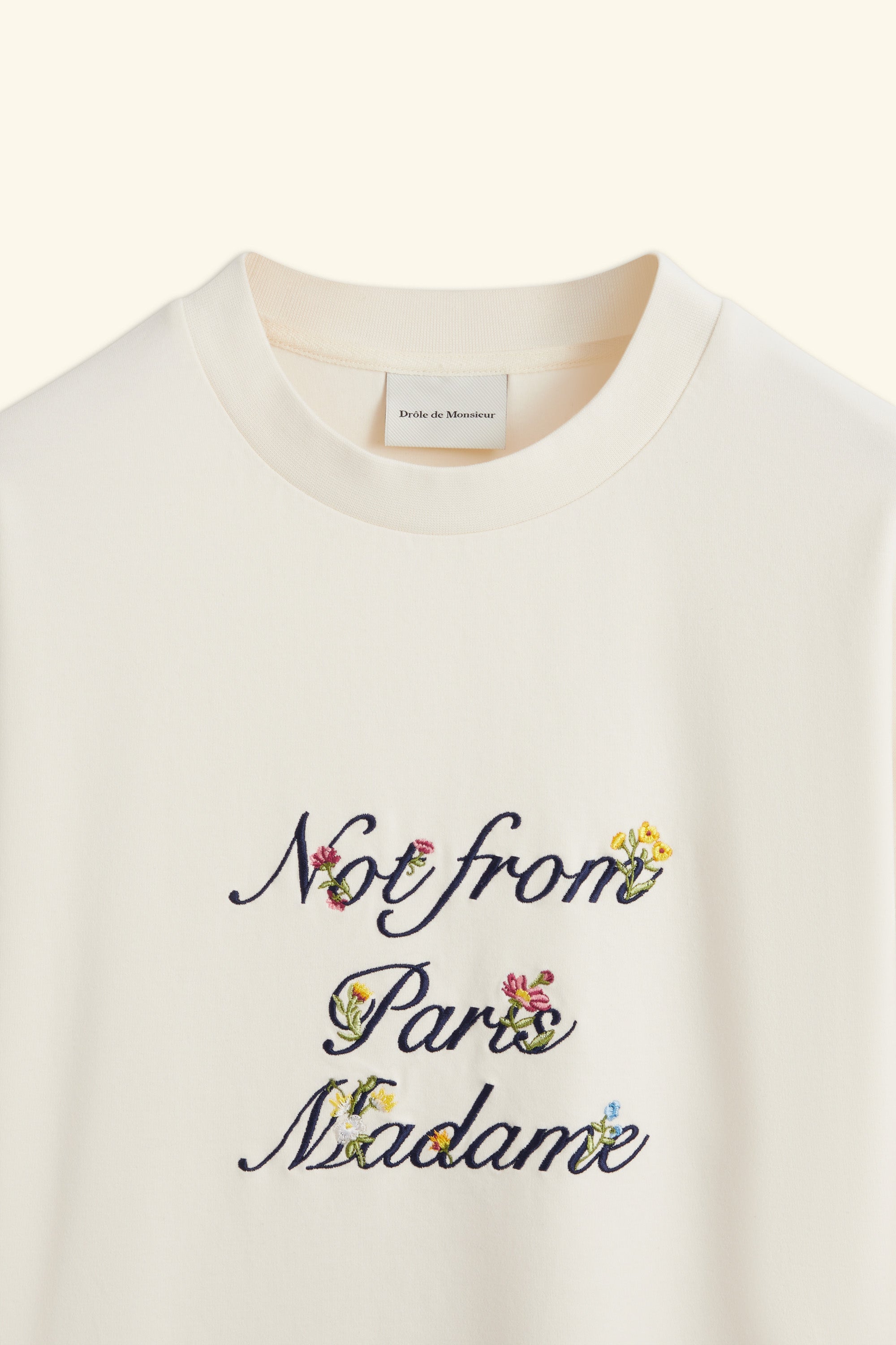Le Tshirt Slogan a Fleurs Cream