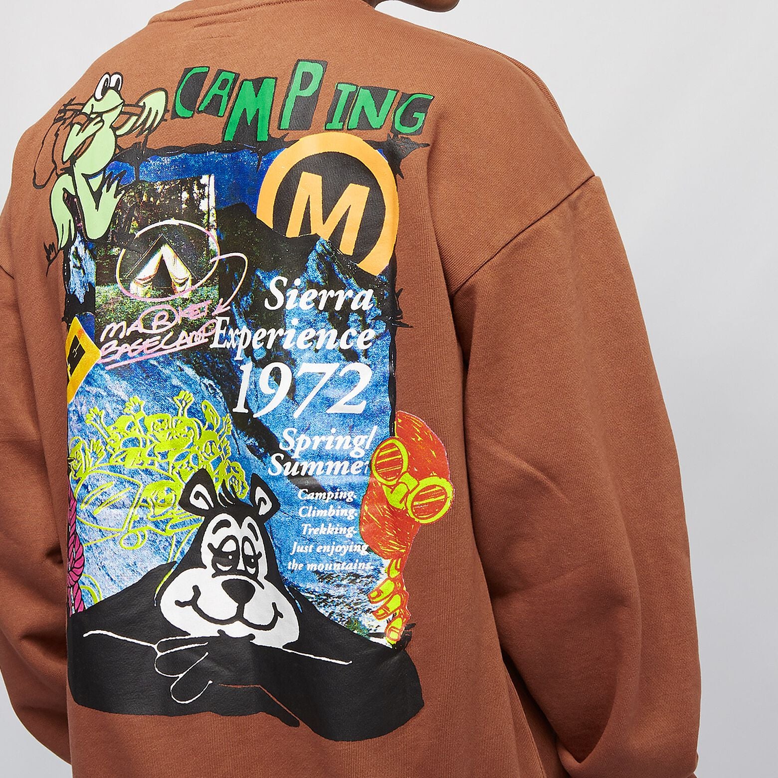 Gone Camping Washed Crew Sweatshirt washed brown