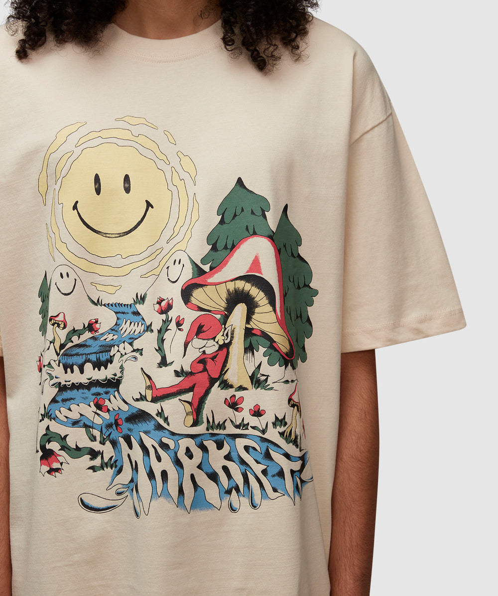 Smiley Quiet Time T Shirt Ecru