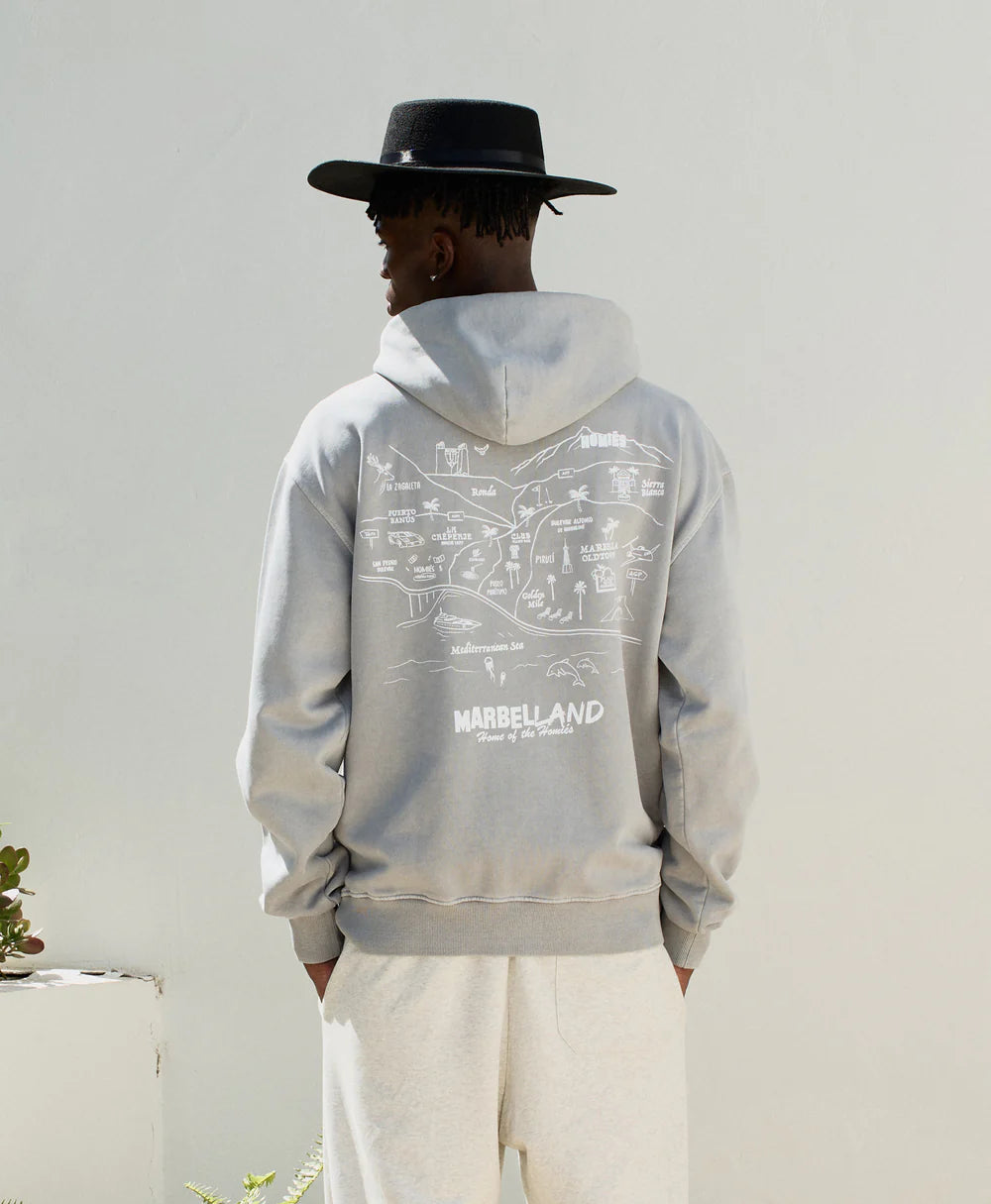 Mapa Hoodie Middle East Vintage Light Grey
