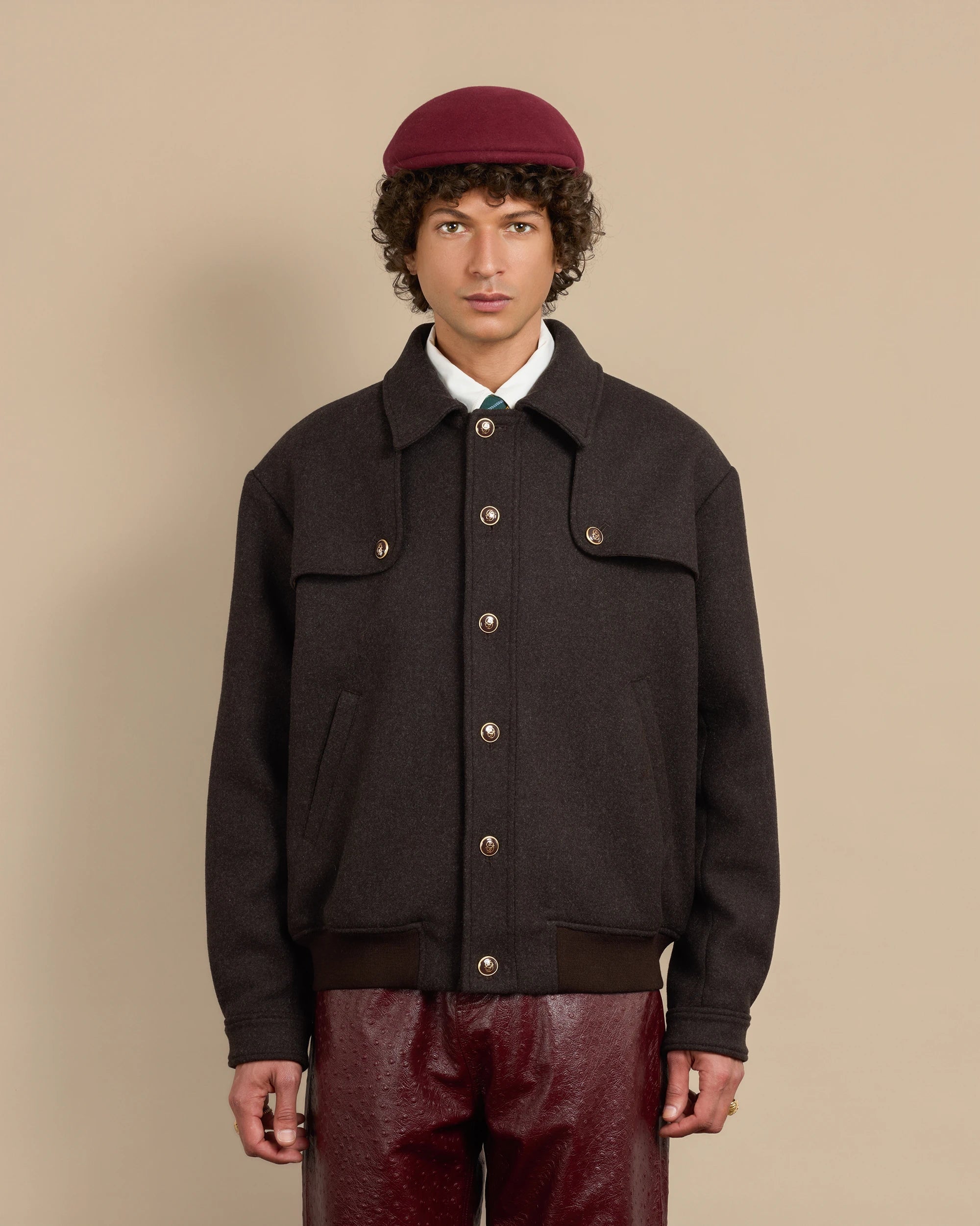 Le Blouson Laine Brown