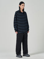 Nylon Side Zipper Pants Black