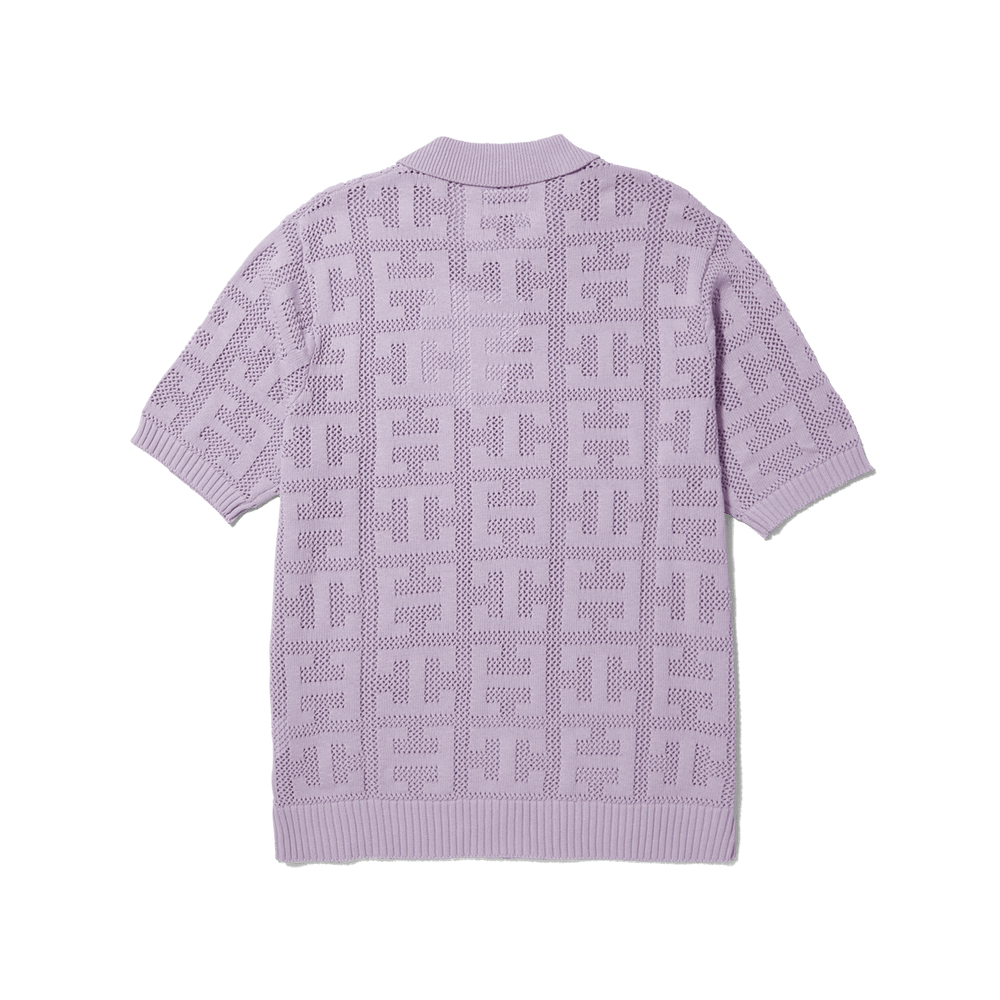 Monogram Jacquard Zip Sweater Lavender