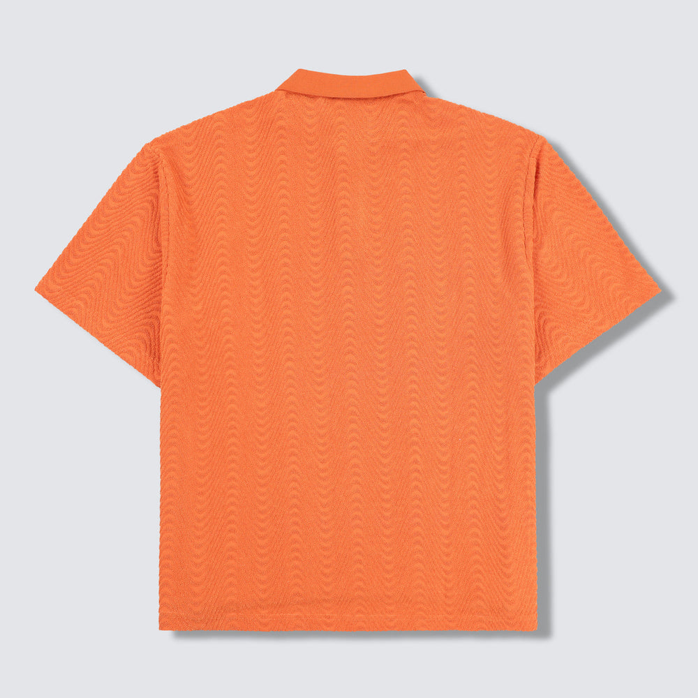 Zen Terry Boxy Polo Burnt Orange