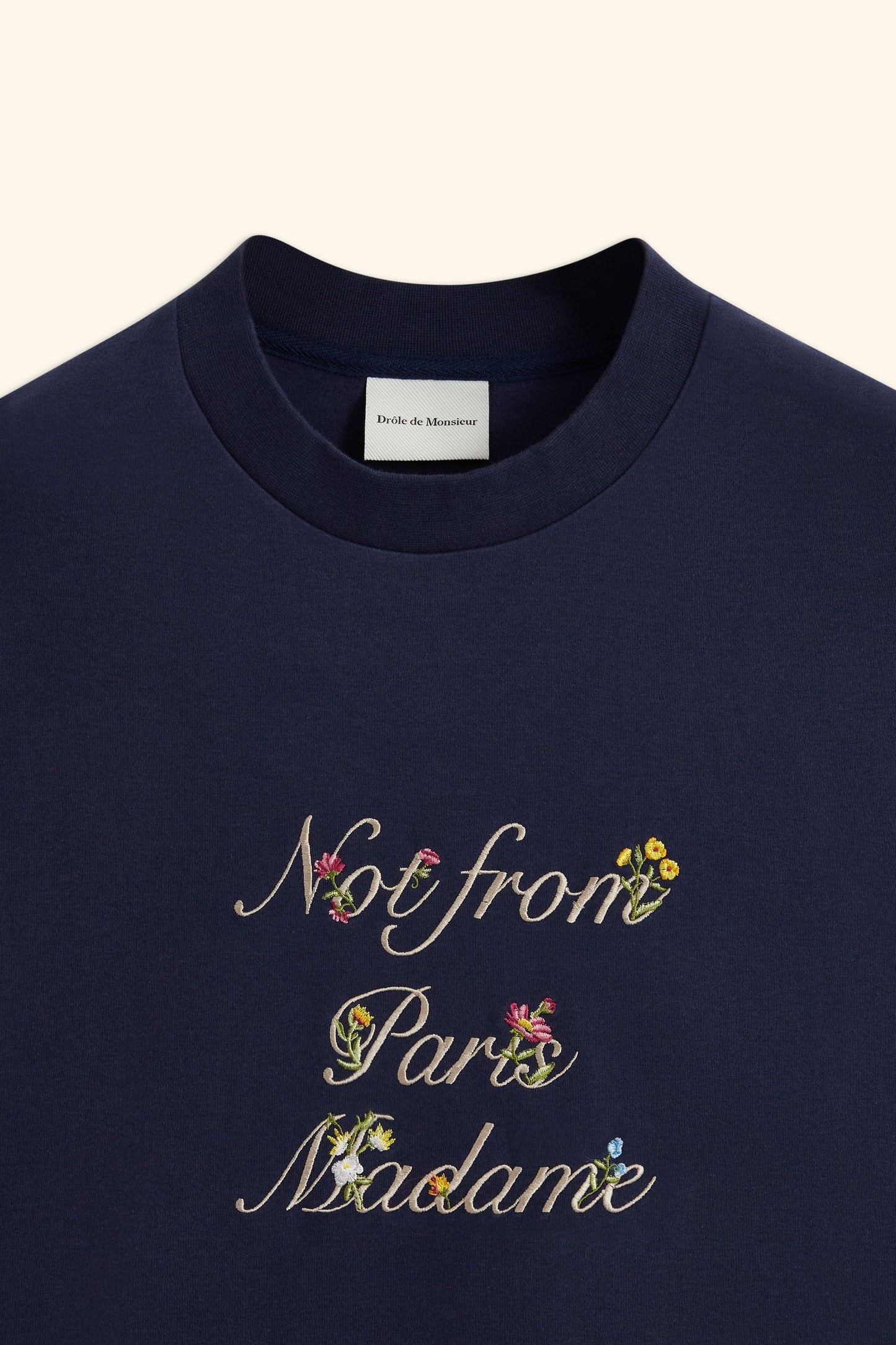 Le Tshirt Slogan a Fleurs Navy