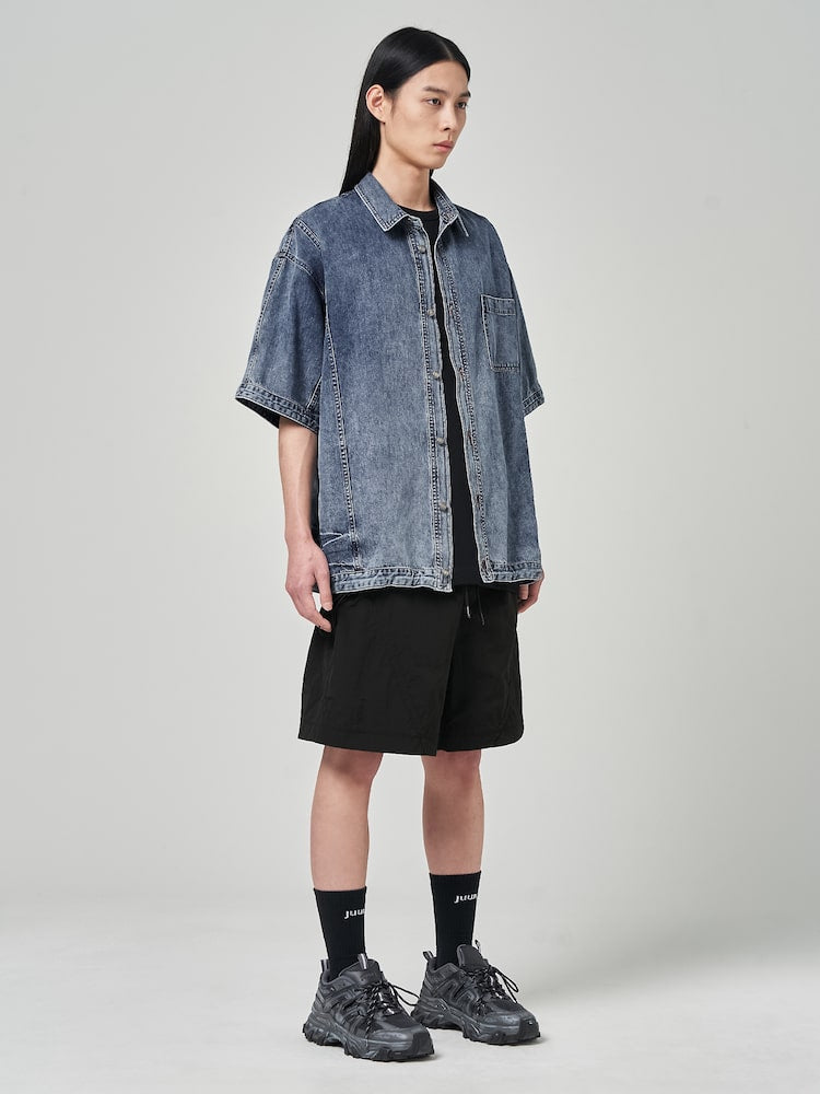 Nylon Puckering Shorts Black