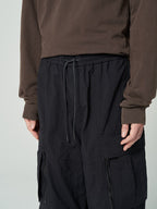 Nylon Puckering Pants Black