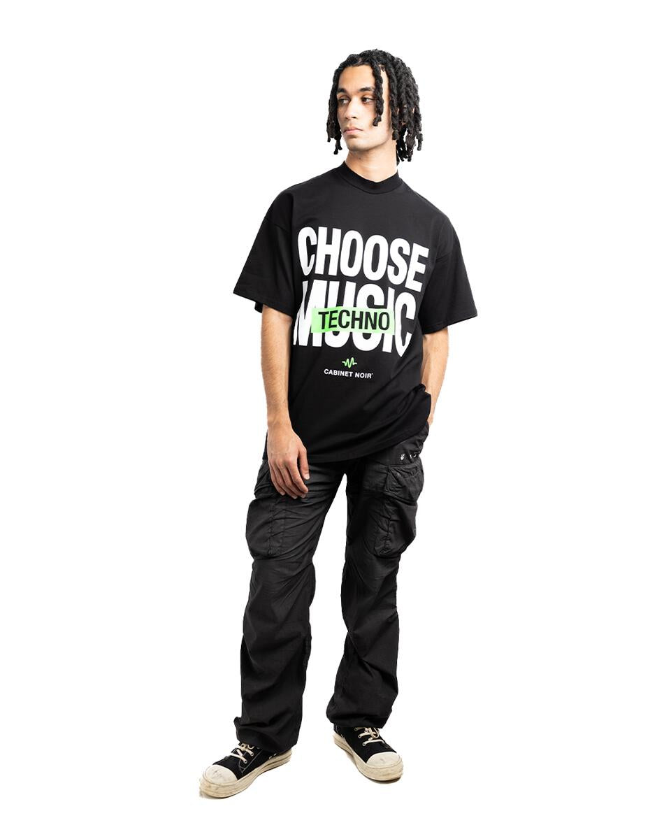 Music Is Life Tee Techno Black