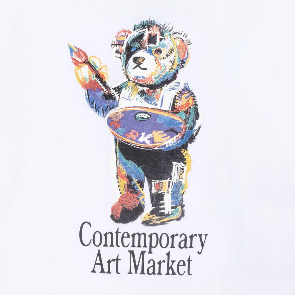 Art Market Bear T Shirt white