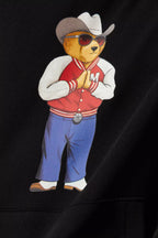 Hee-Haw Bear Hoodie jet black