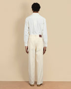 Le Pantalon Baggy Velours Ecru