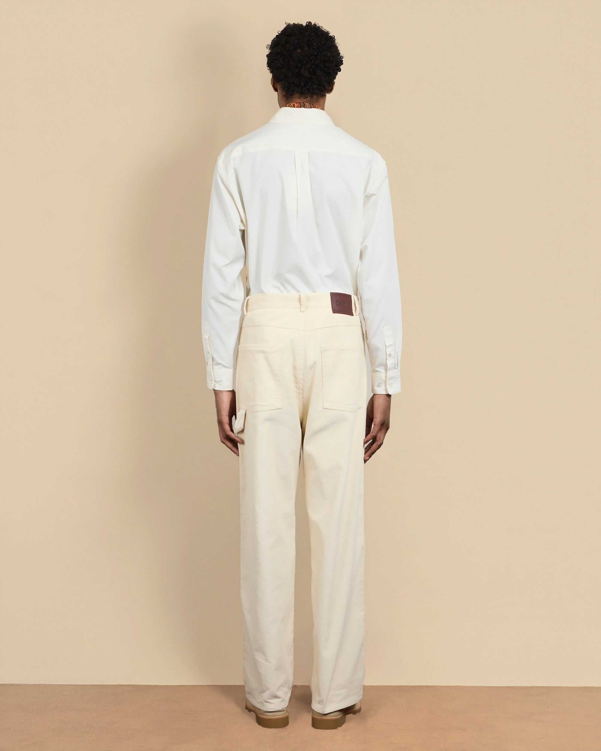 Le Pantalon Baggy Velours Ecru