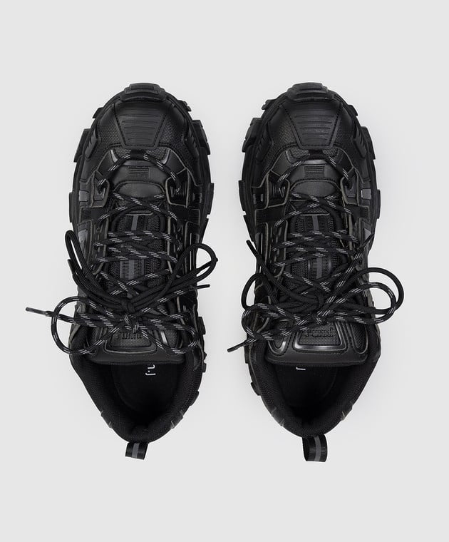 Synthetic Leather Trainer Shoes Black Jc61K1P015