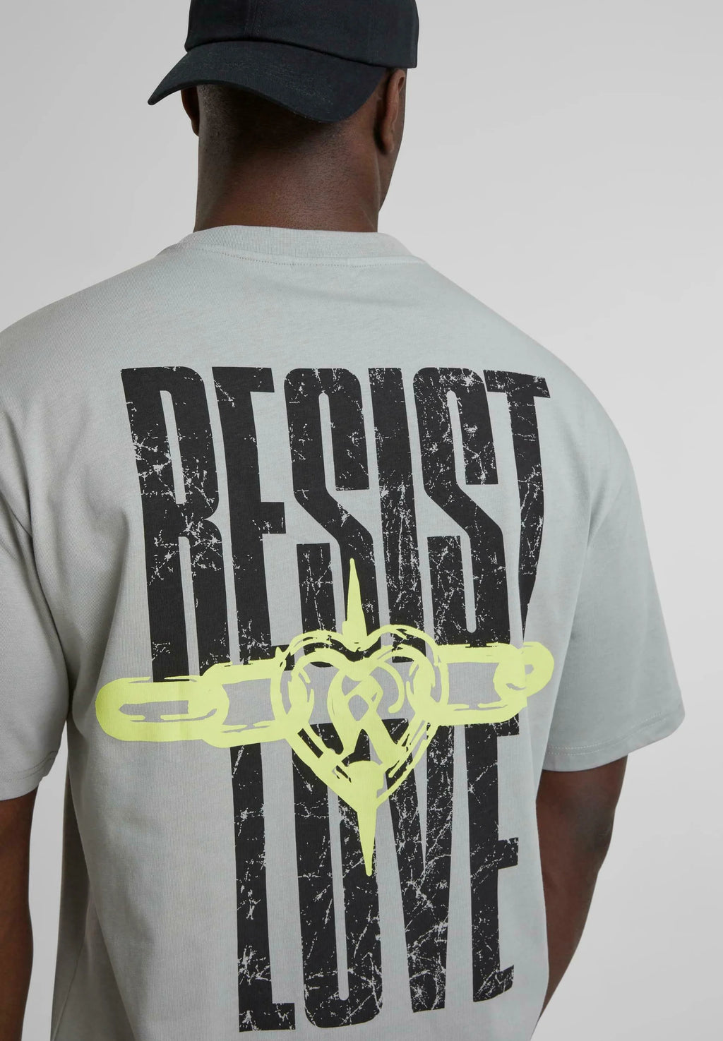 Woven Signature Resist Love Tee Light Grey