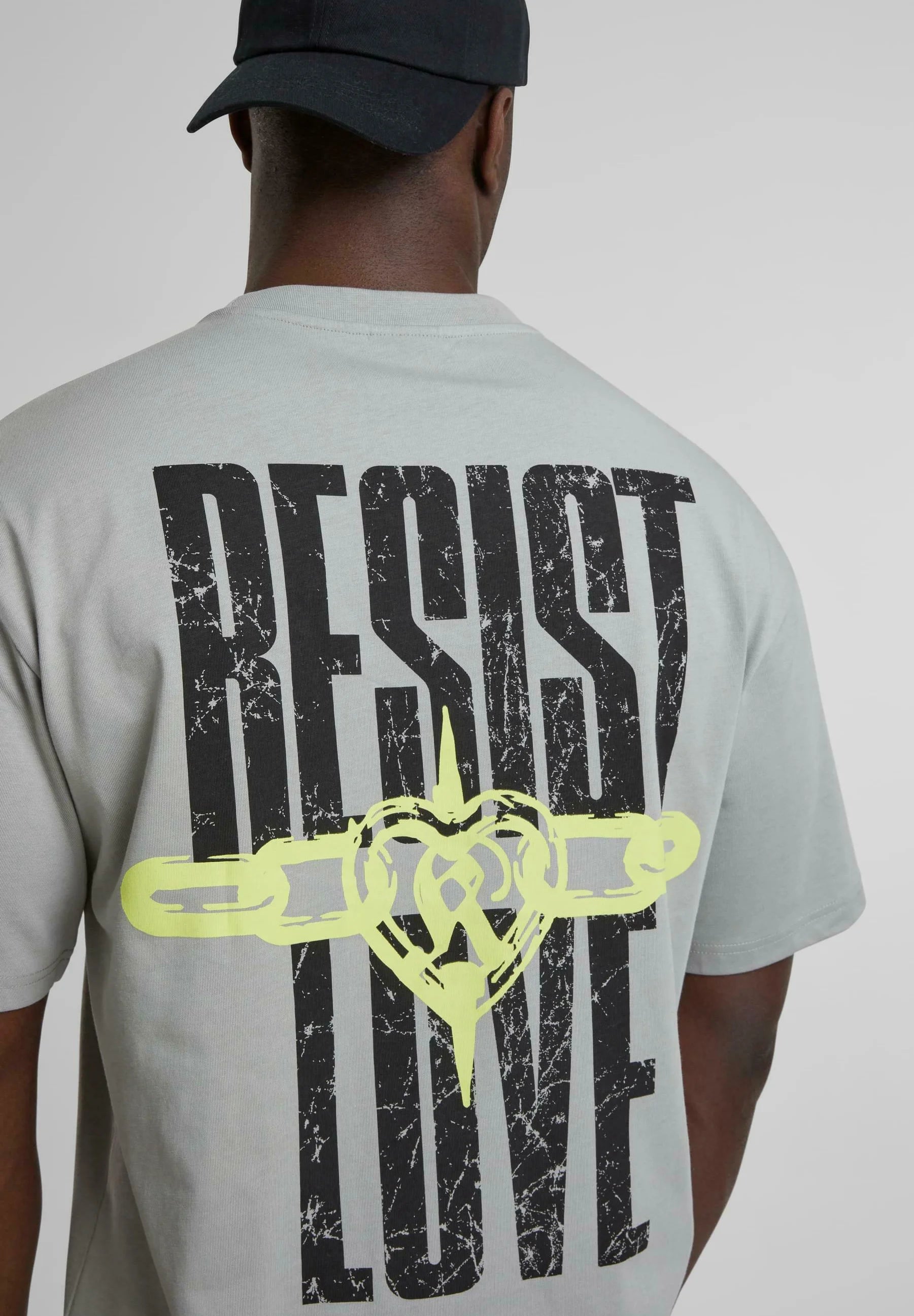 Woven Signature Resist Love Tee Light Grey