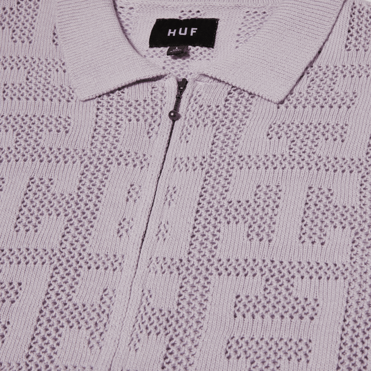 Monogram Jacquard Zip Sweater Lavender
