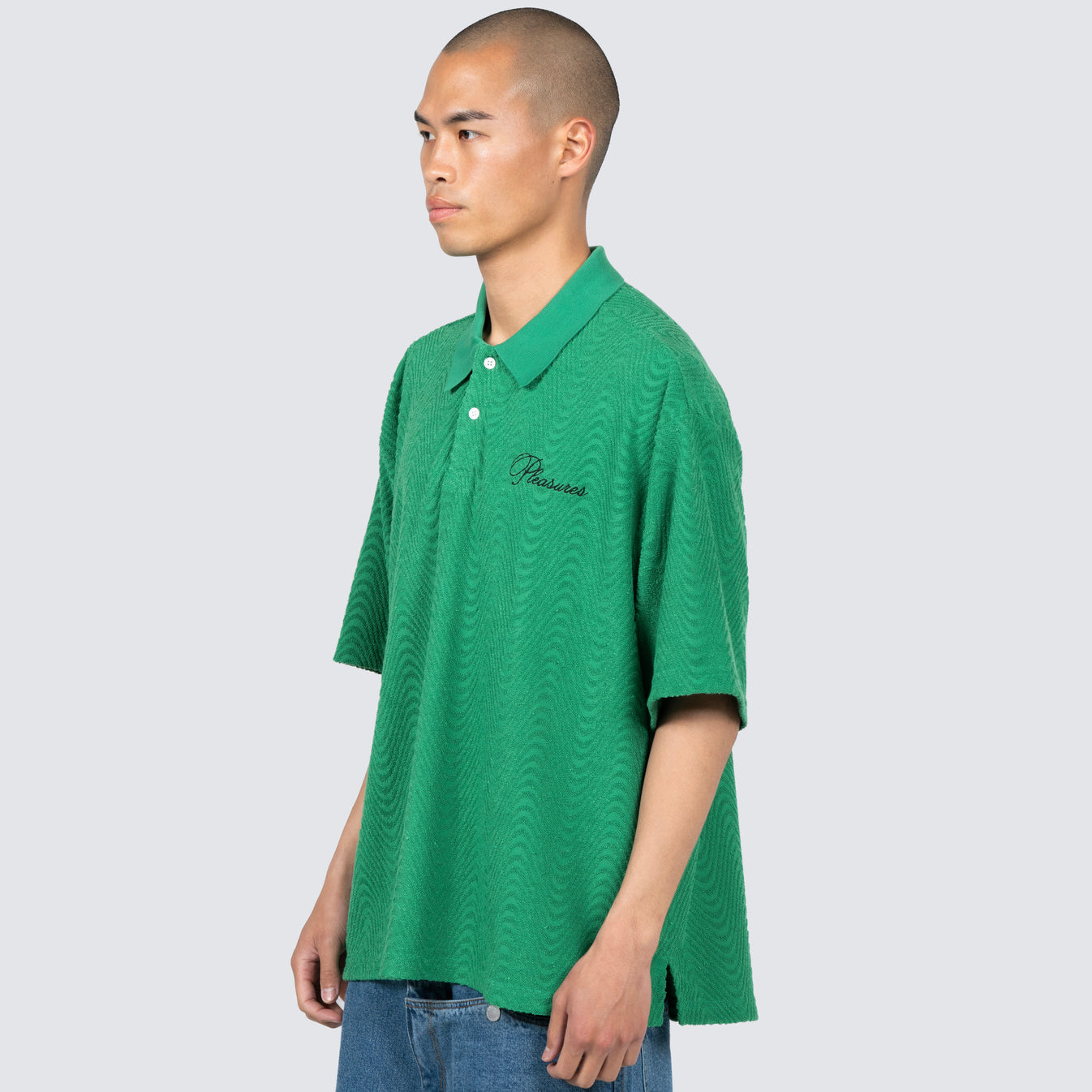 Zen Terry Boxy Polo Green