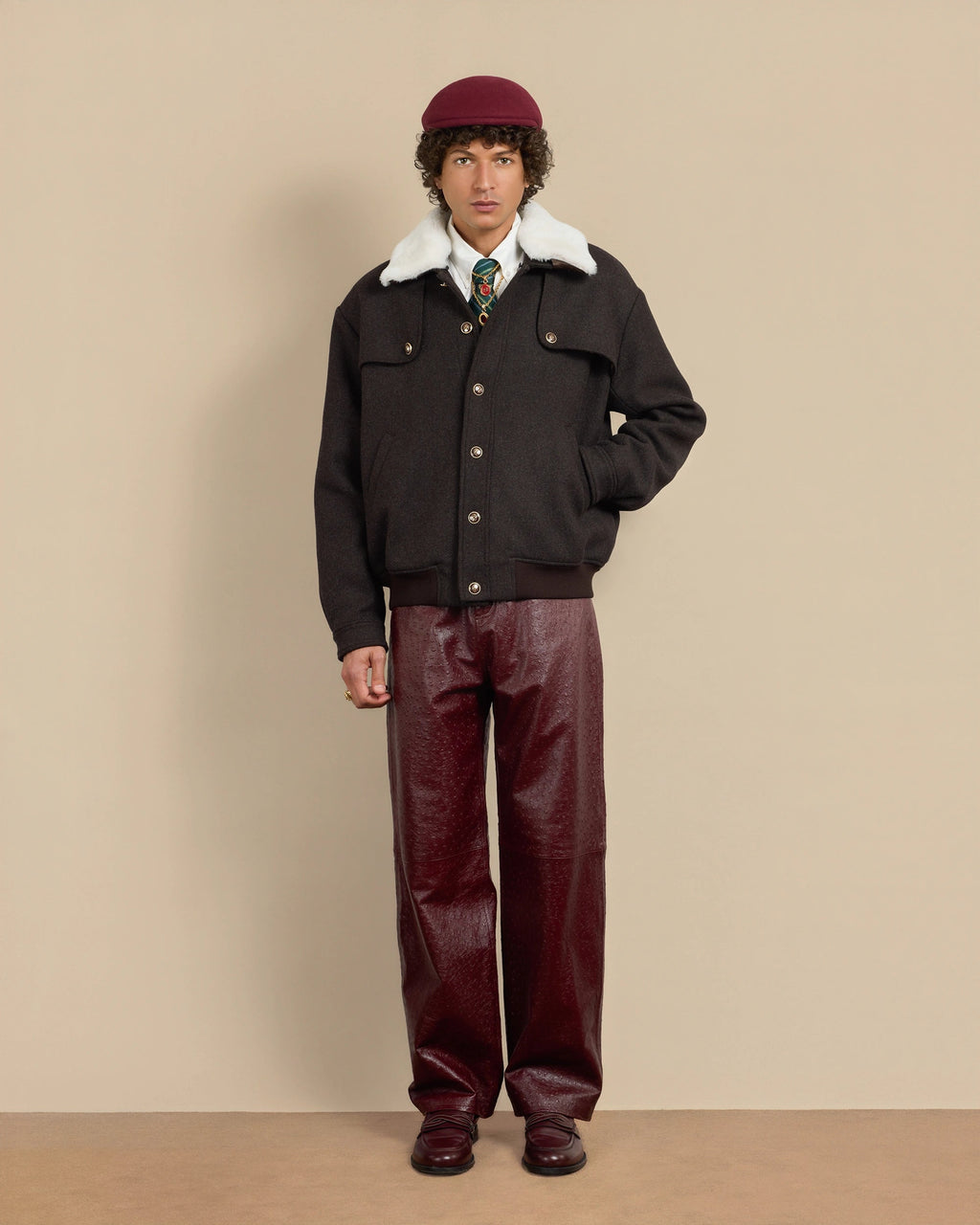 Le Blouson Laine Brown