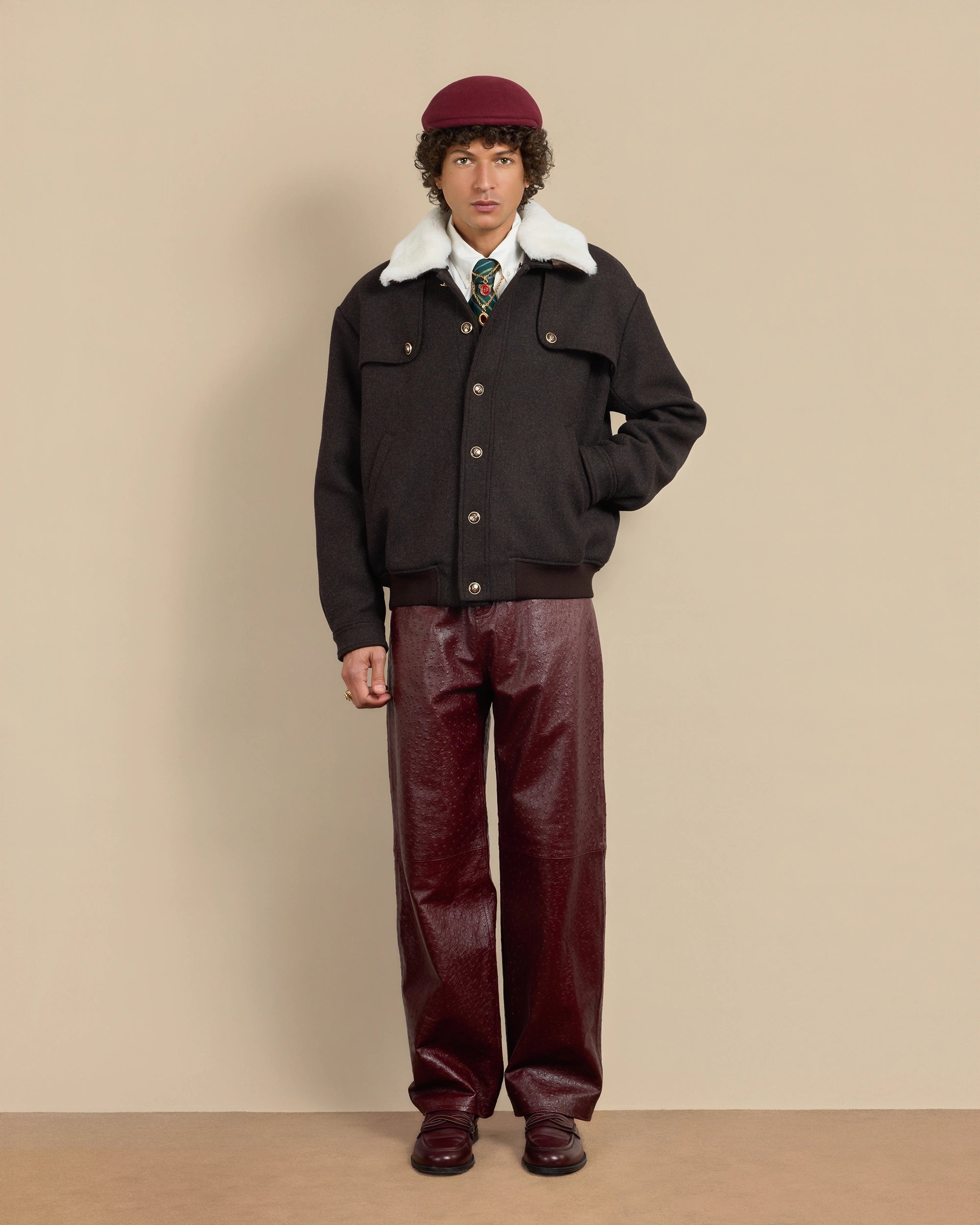 Le Blouson Laine Brown