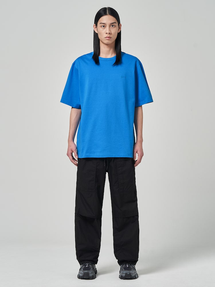 Loose Fit Short Sleeve T Shirts Blue