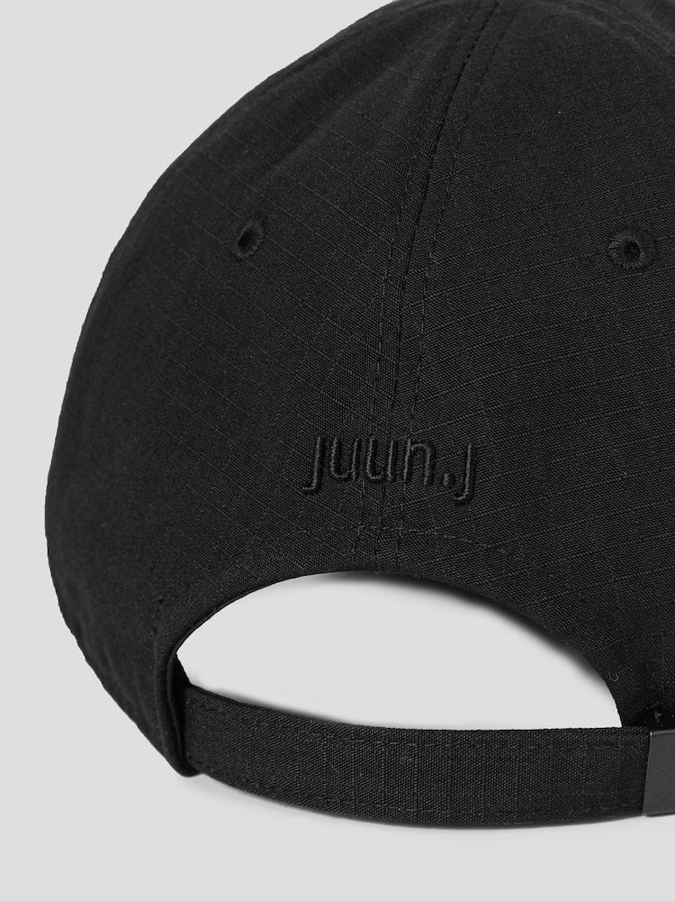 Ripstop Embroidered Ball Cap Black