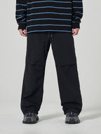 Nylon Side Zipper Pants Black