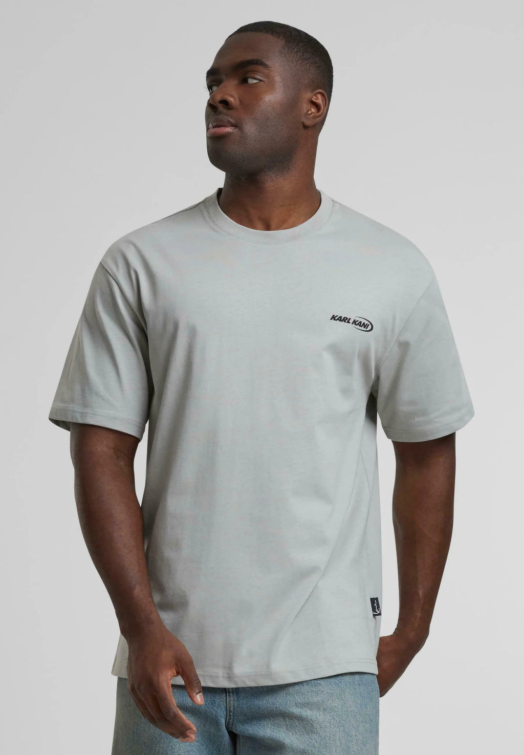 Woven Signature Resist Love Tee Light Grey