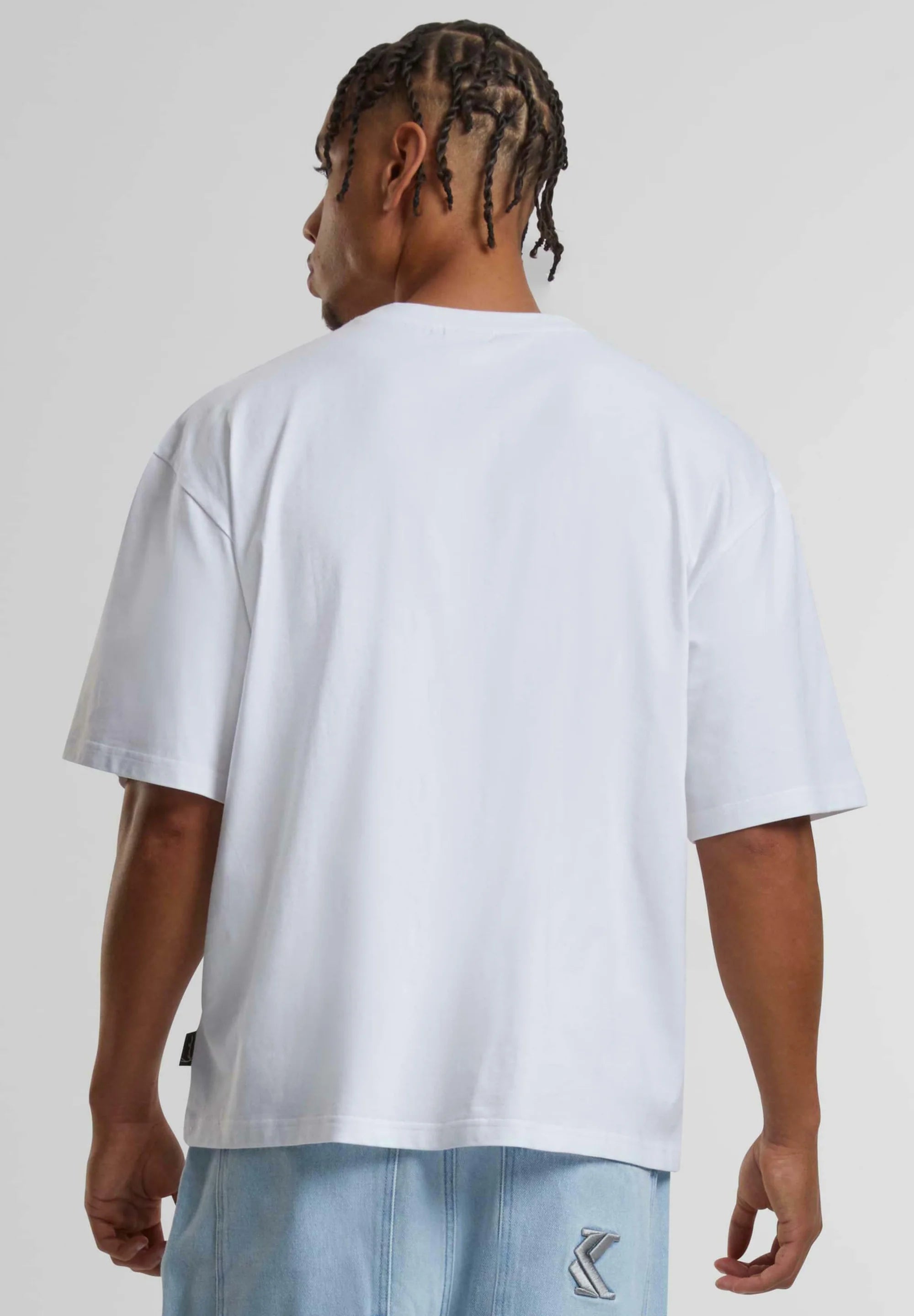 Woven Signature Chrome Logo Crop Tee White