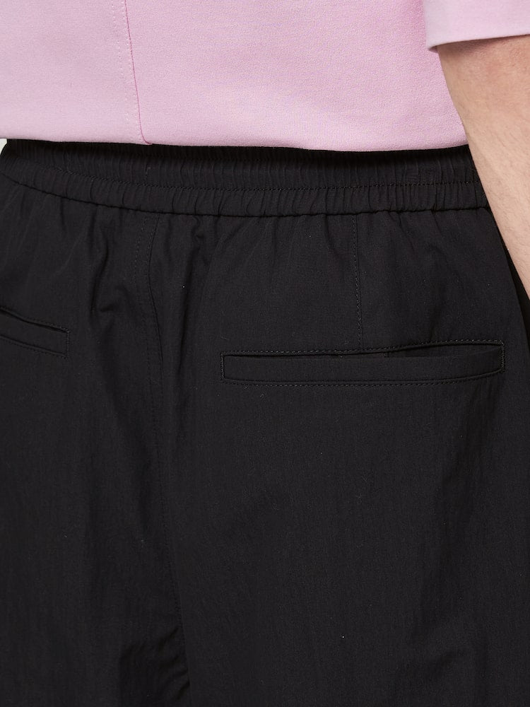 Cotton Side Zipper Shorts Black