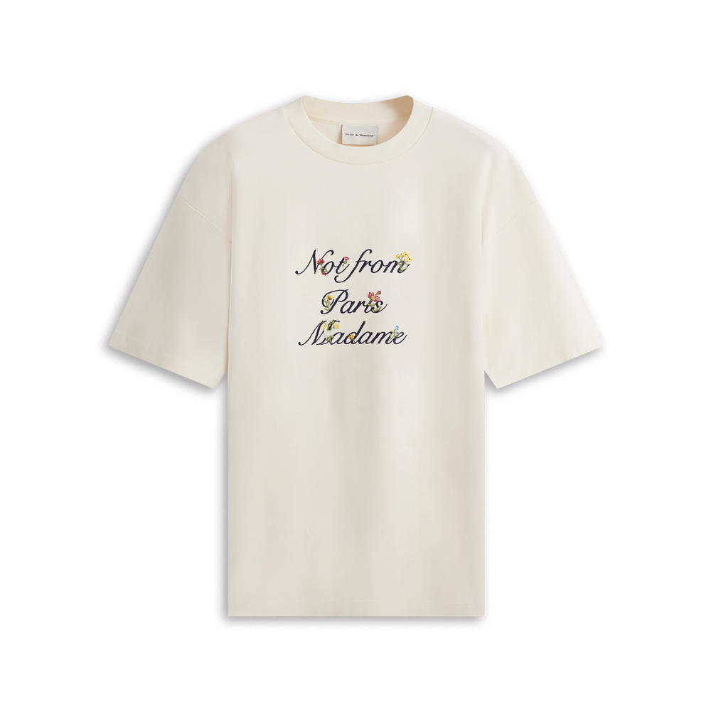 Le Tshirt Slogan a Fleurs Cream