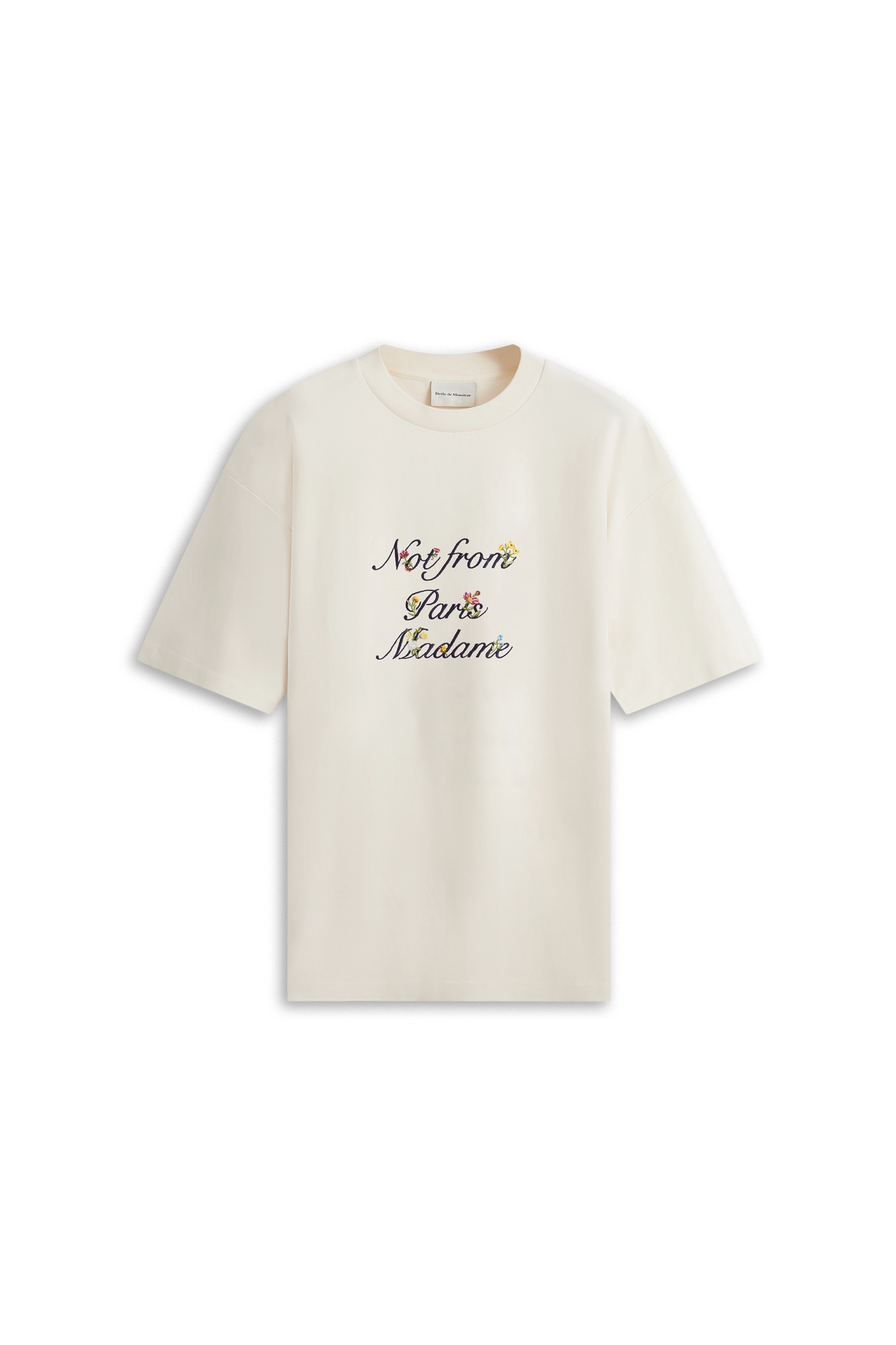 Le Tshirt Slogan a Fleurs Cream