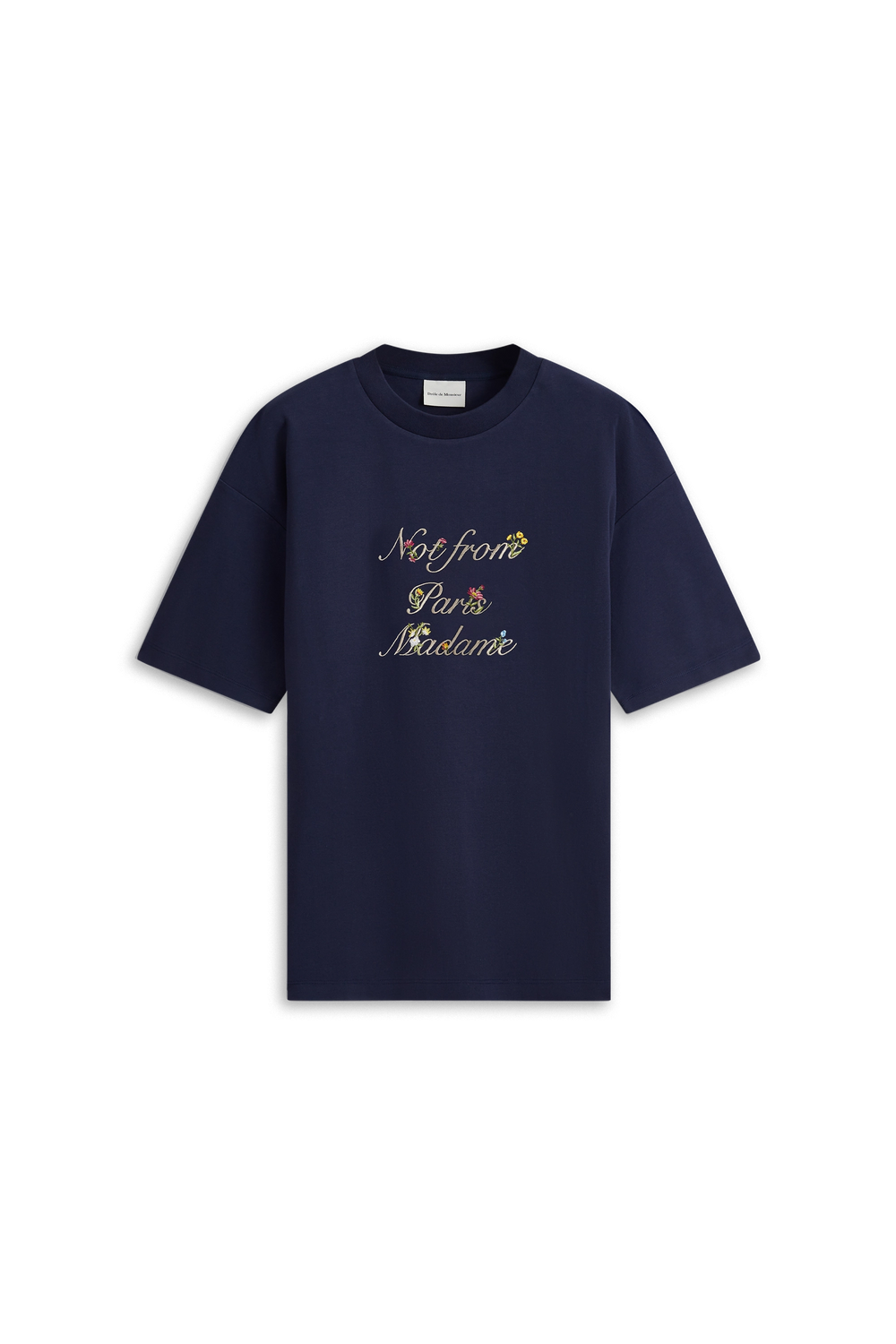 Le Tshirt Slogan a Fleurs Navy