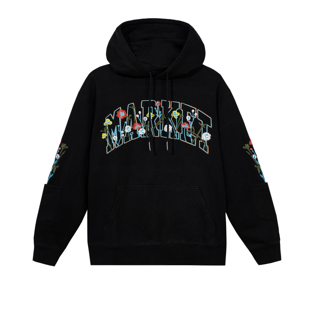 Bouquet Pullover Hoodie Washed Black