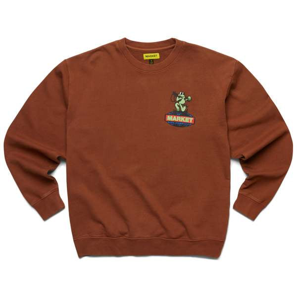 Gone Camping Washed Crew Sweatshirt washed brown