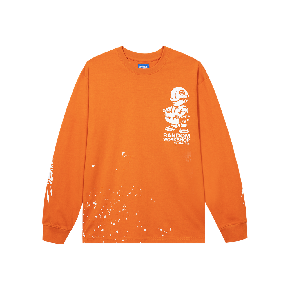 Plan Check Longsleeve T Shirt Safety Orange