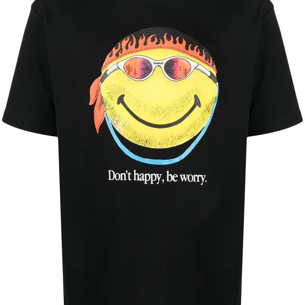 Smiley DonT Happy Be Worry Tee black