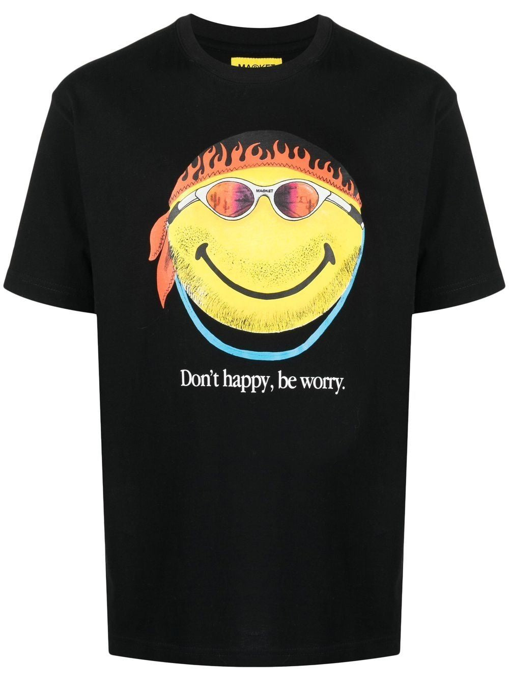 Smiley DonT Happy Be Worry Tee black