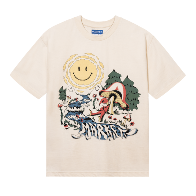 Smiley Quiet Time T Shirt Ecru