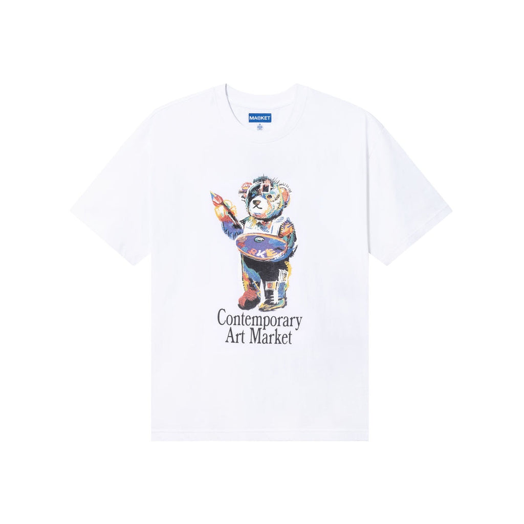 Art Market Bear T Shirt white