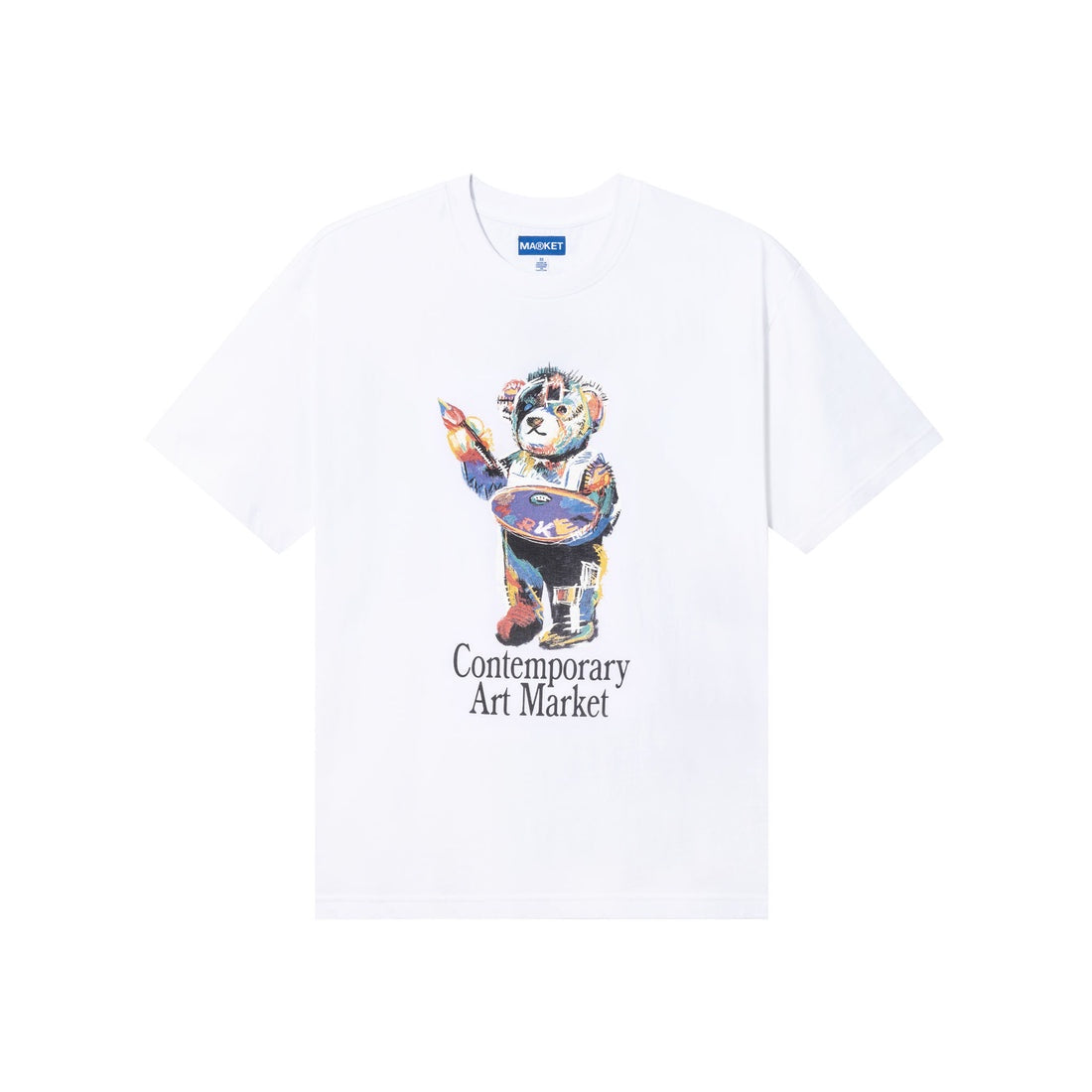 Art Market Bear T Shirt white