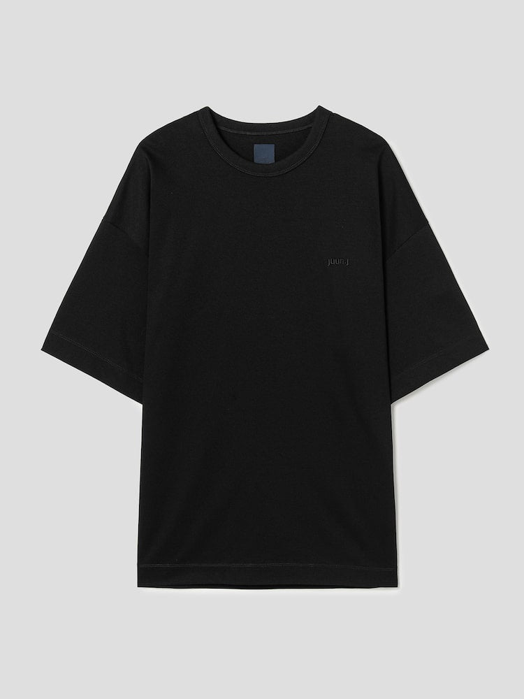 Semi Over Fit Graphic Embroidered T Shirts Black