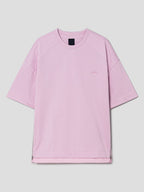 Layered Side Zip Short Sleeve T Shirts Light Pink