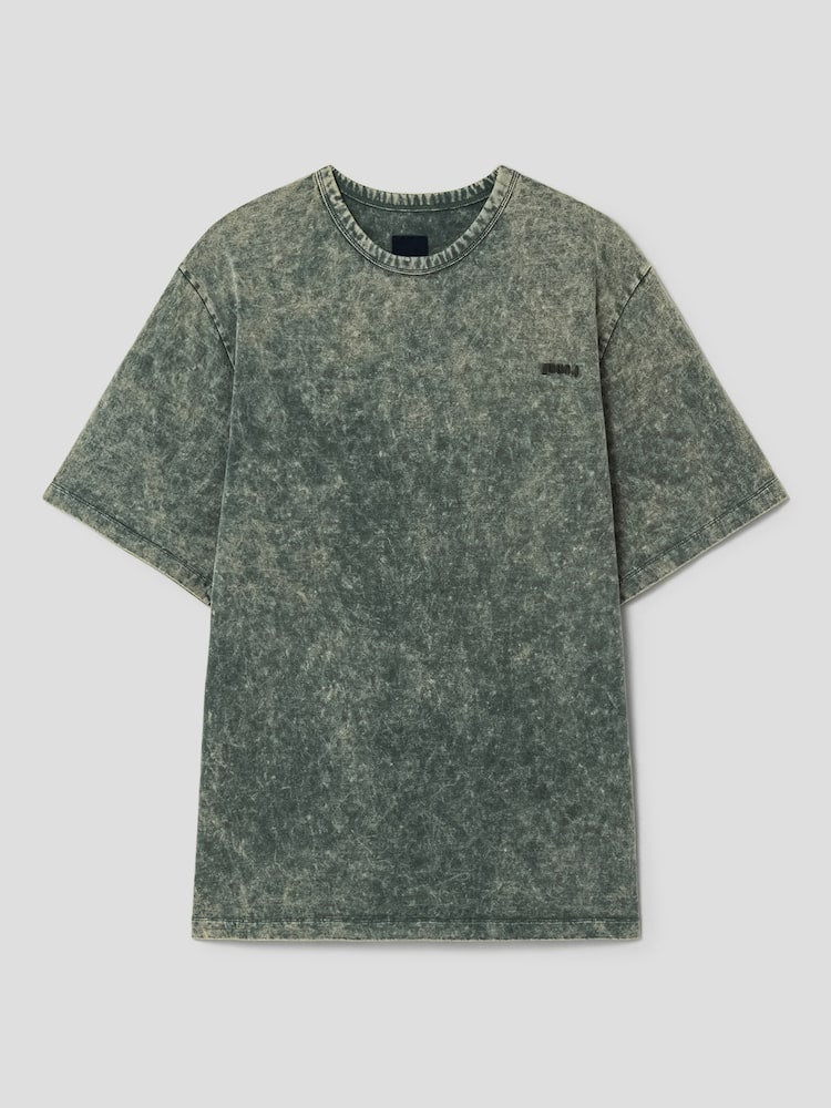 Loose Fit Garment Dyed Short Sleeve T Shirts Khaki