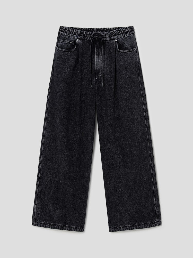 Eband Wide Denim Pants Black