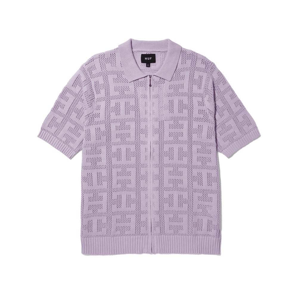 Monogram Jacquard Zip Sweater Lavender