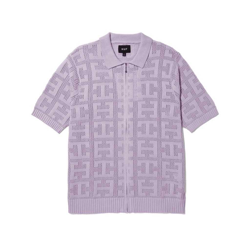 Monogram Jacquard Zip Sweater Lavender